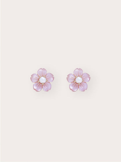 Sakura Stud 18K Gold – Mondays Made Flower & Birthstone Jewelry Singapore