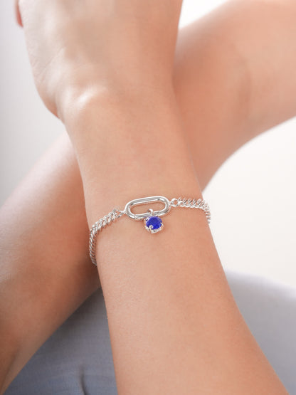 September Birthstone Charm Lapis Lazuli S925 Silver Rhodium (1) – Mondays Made Flower & Birthstone Jewelry Singapore