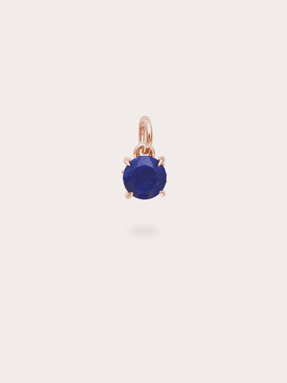 September Birthstone Charm Lapis 18K Rose Gold (1) – Mondays Made Flower & Birthstone Jewelry Singapore