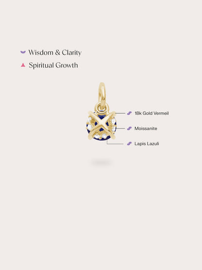 September Birthstone Charm Lapis 18K Gold (2) – Mondays Made Flower & Birthstone Jewelry Singapore