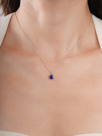September Birthstone Necklace Lapis Lazuli S925 Silver Rhodium (1) – Mondays Made Flower & Birthstone Jewelry Singapore