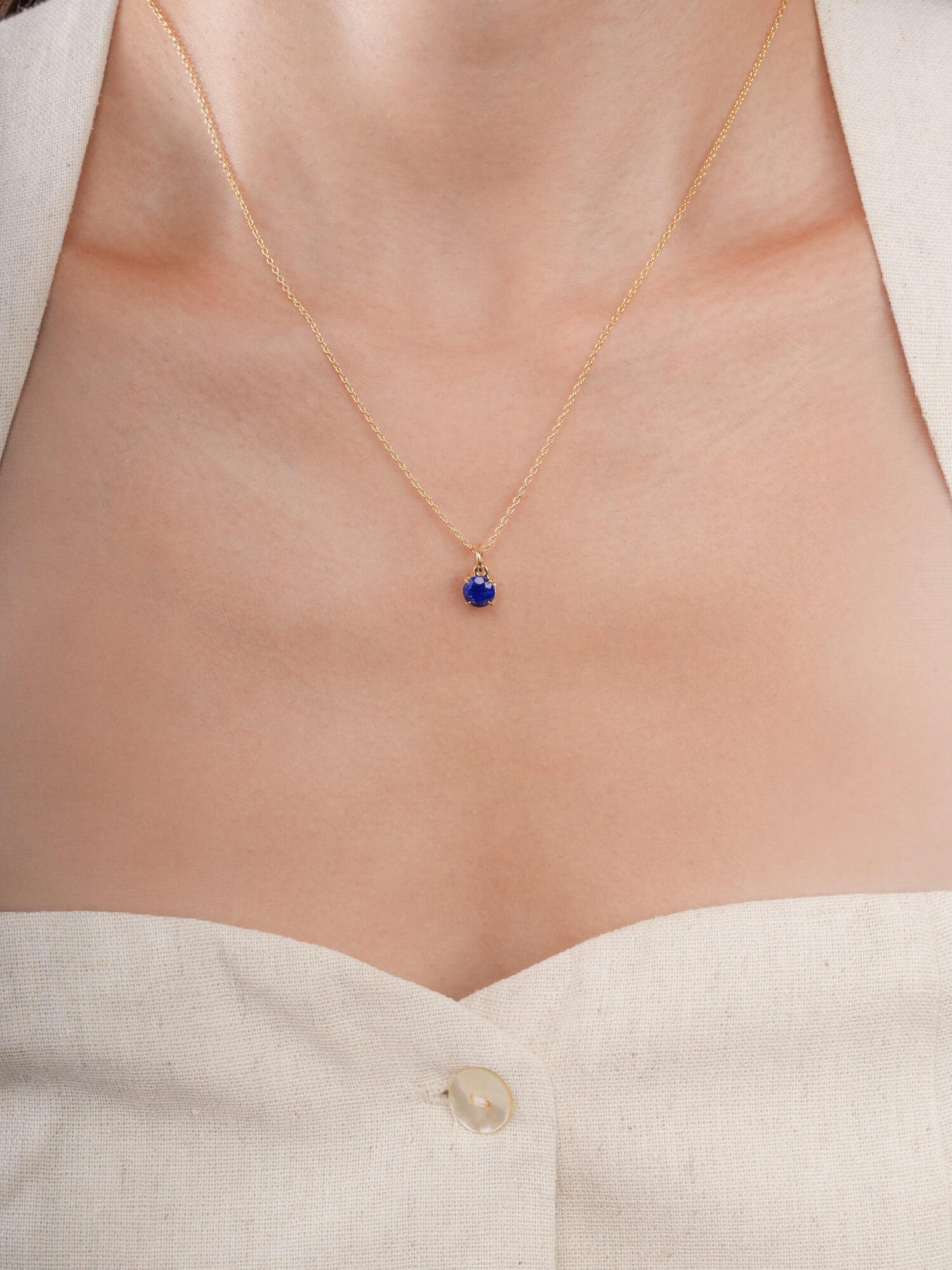 September Birthstone Necklace - Lapis Lazuli