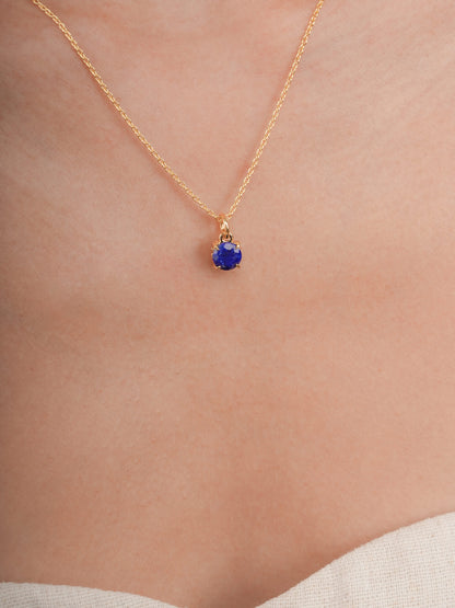 September Birthstone Necklace Lapis Lazuli 18K Gold (2) – Mondays Made Flower & Birthstone Jewelry Singapore