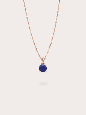 September Birthstone Necklace Lapis 18K Rose Gold (1) – Mondays Made Flower & Birthstone Jewelry Singapore