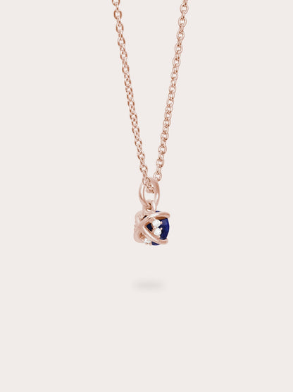 September Birthstone Necklace Lapis 18K Rose Gold (3) – Mondays Made Flower & Birthstone Jewelry Singapore