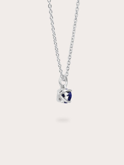 September Birthstone Necklace Lapis S925 Silver Rhodium (3) – Mondays Made Flower & Birthstone Jewelry Singapore