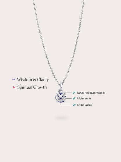 September Birthstone Necklace Lapis S925 Silver Rhodium (2) – Mondays Made Flower & Birthstone Jewelry Singapore