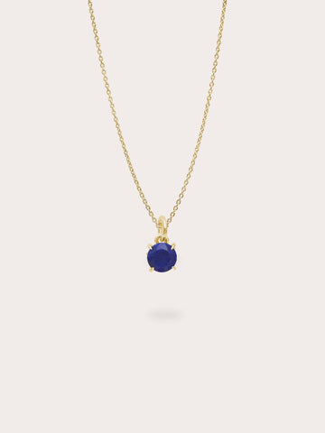 September Birthstone Necklace Lapis 18K Gold (1) – Mondays Made Flower & Birthstone Jewelry Singapore