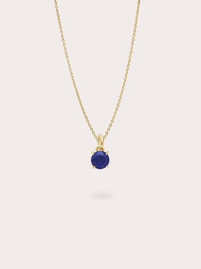 September Birthstone Necklace Lapis 18K Gold (1) – Mondays Made Flower & Birthstone Jewelry Singapore