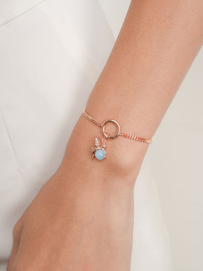 Serenity Fairy Charm Aquamarine 18K Rose Gold (3) – Mondays Made Flower & Birthstone Jewelry Singapore