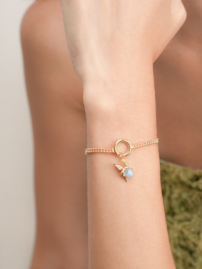 Serenity Fairy Charm Aquamarine 18K Gold (2) – Mondays Made Flower & Birthstone Jewelry Singapore