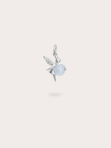 Serenity Fairy Charm Aquamarine S925 Silver Rhodium (1) – Mondays Made Flower & Birthstone Jewelry Singapore