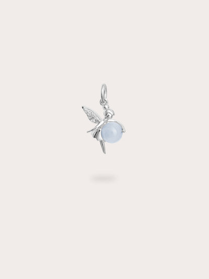 Serenity Fairy Charm Aquamarine S925 Silver Rhodium (1) – Mondays Made Flower & Birthstone Jewelry Singapore