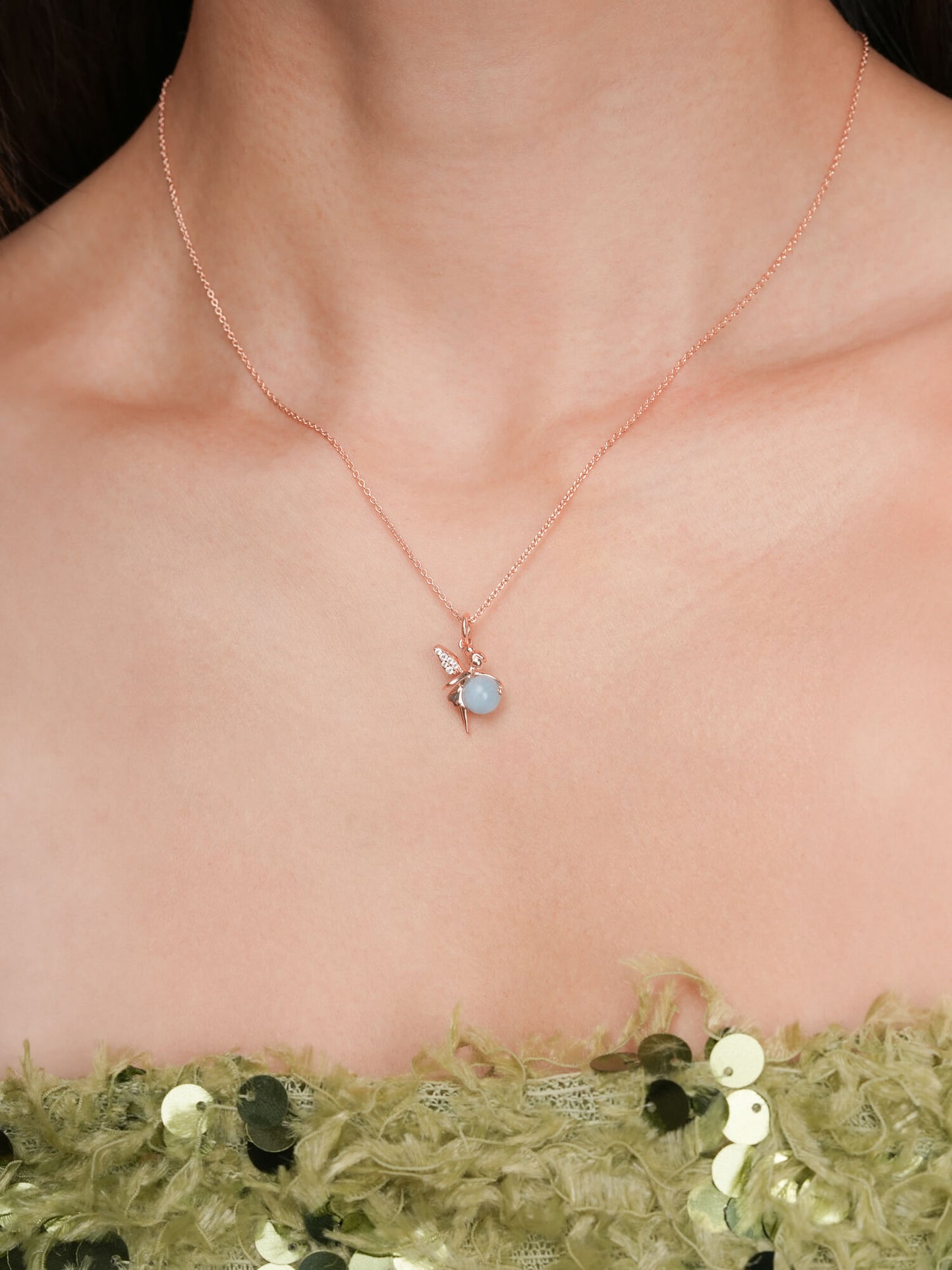 Serenity Fairy Necklace - Aquamarine