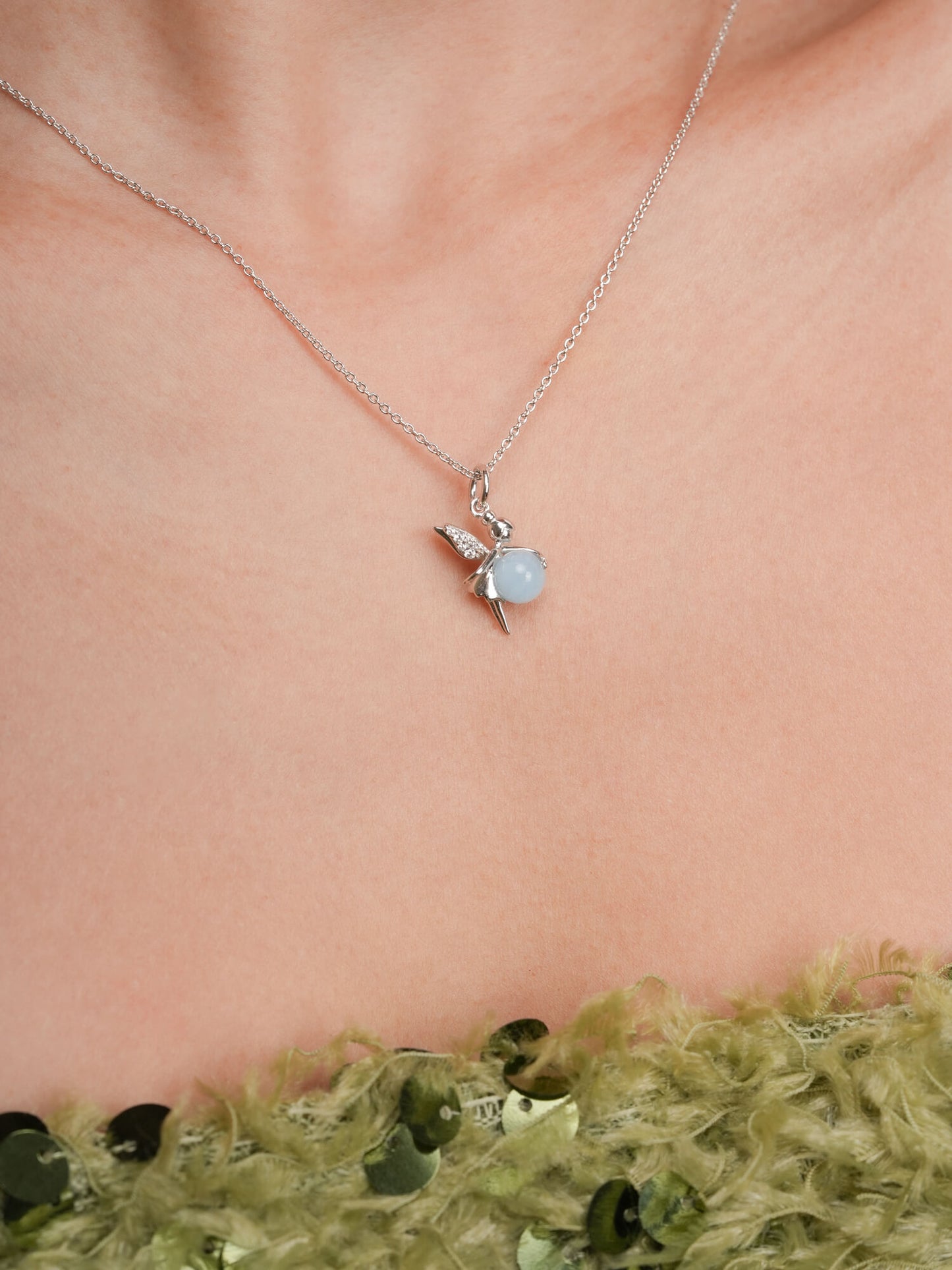 Serenity Fairy Necklace - Aquamarine
