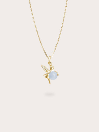 Serenity Fairy Necklace Aquamarine 18K Gold (1) – Mondays Made Flower & Birthstone Jewelry Singapore
