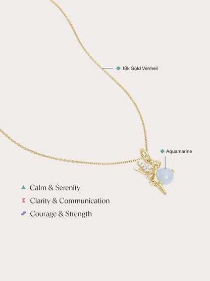 Serenity Fairy Necklace Aquamarine 18K Gold (4) – Mondays Made Flower & Birthstone Jewelry Singapore