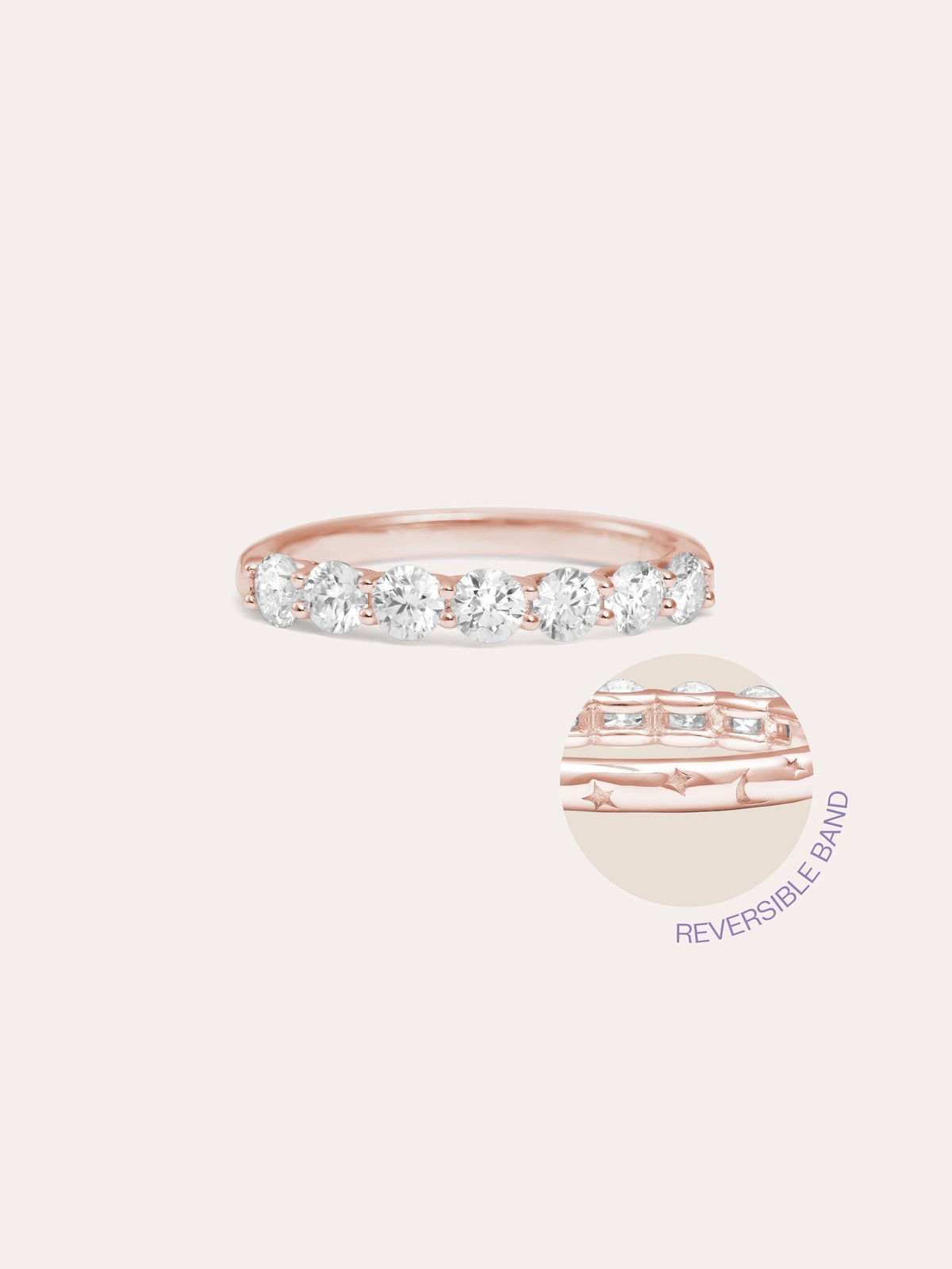 Snowfall White Moissanite Eternity Band 18K Rose Gold (13) – Mondays Made Flower & Birthstone Jewelry Singapore