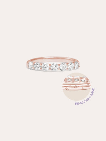 Snowfall White Moissanite Eternity Band 18K Rose Gold (13) – Mondays Made Flower & Birthstone Jewelry Singapore