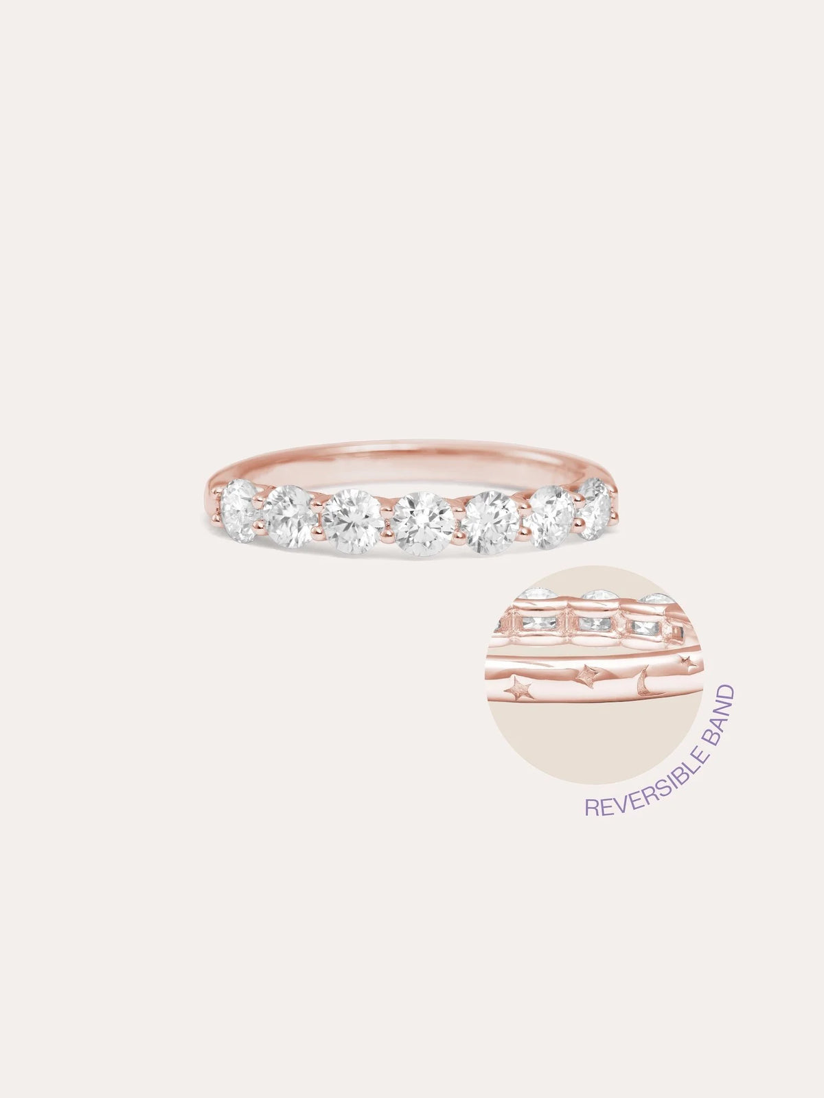 Snowfall White Moissanite Eternity Band