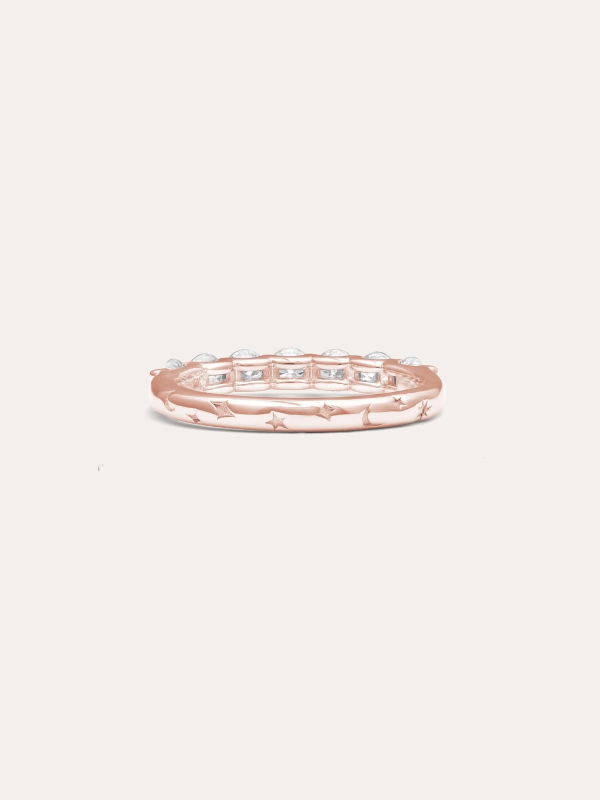 Snowfall White Moissanite Eternity Band