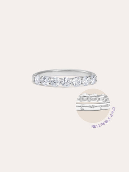 Snowfall White Moissanite Eternity Band S925 Silver Rhodium (10) – Mondays Made Flower & Birthstone Jewelry Singapore