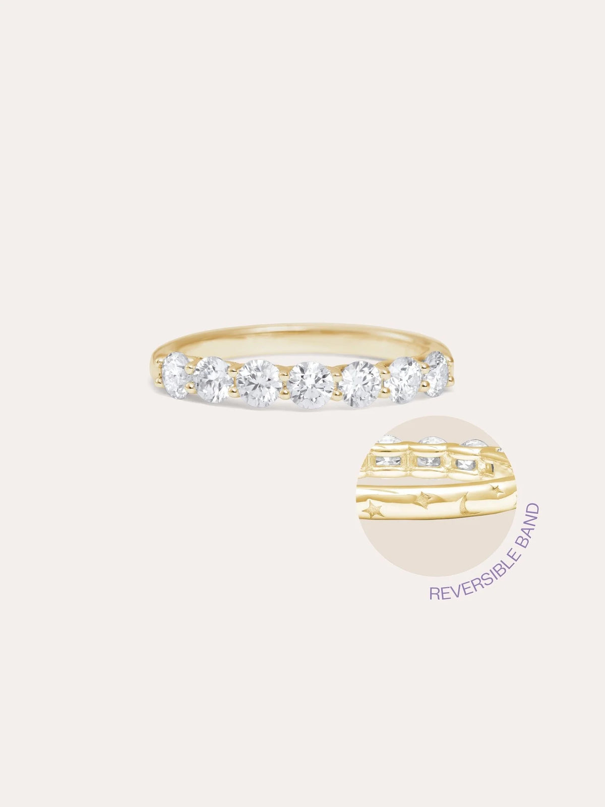 Snowfall White Moissanite Eternity Band