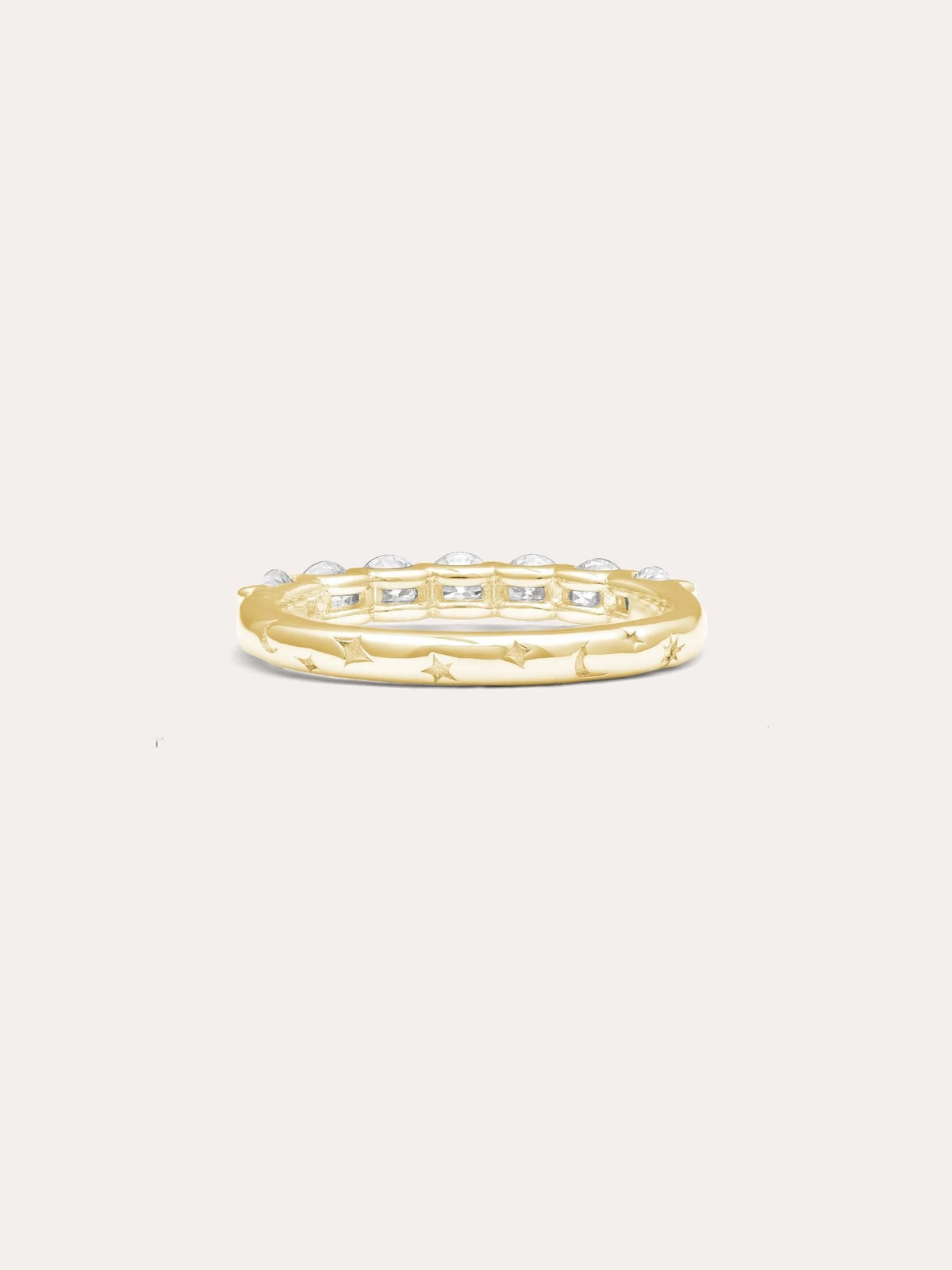 Snowfall White Moissanite Eternity Band