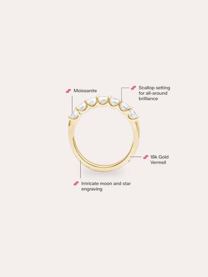 Snowfall White Moissanite Eternity Band 18K Gold It – Mondays Made Flower & Birthstone Jewelry Singapore
