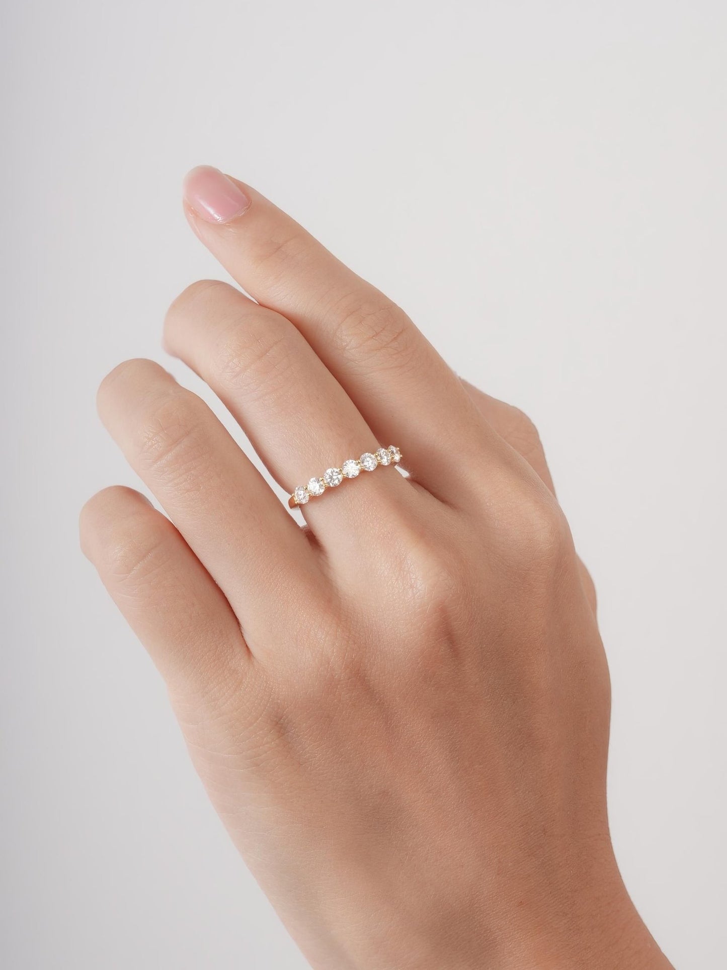 Snowfall White Moissanite Eternity Band