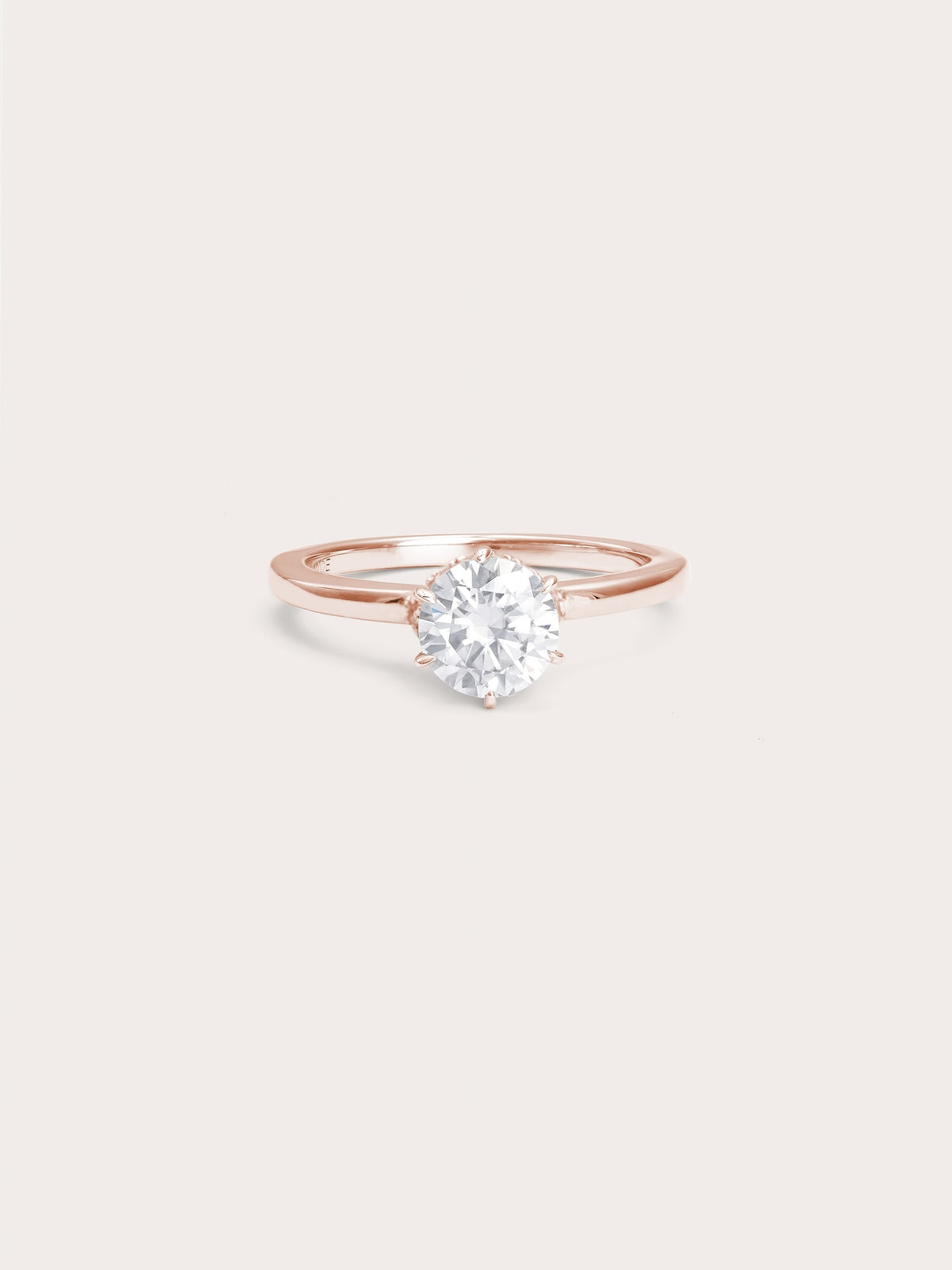 Solitaire Moissanite Arch Ring 18K Rose Gold (1) – Mondays Made Flower & Birthstone Jewelry Singapore