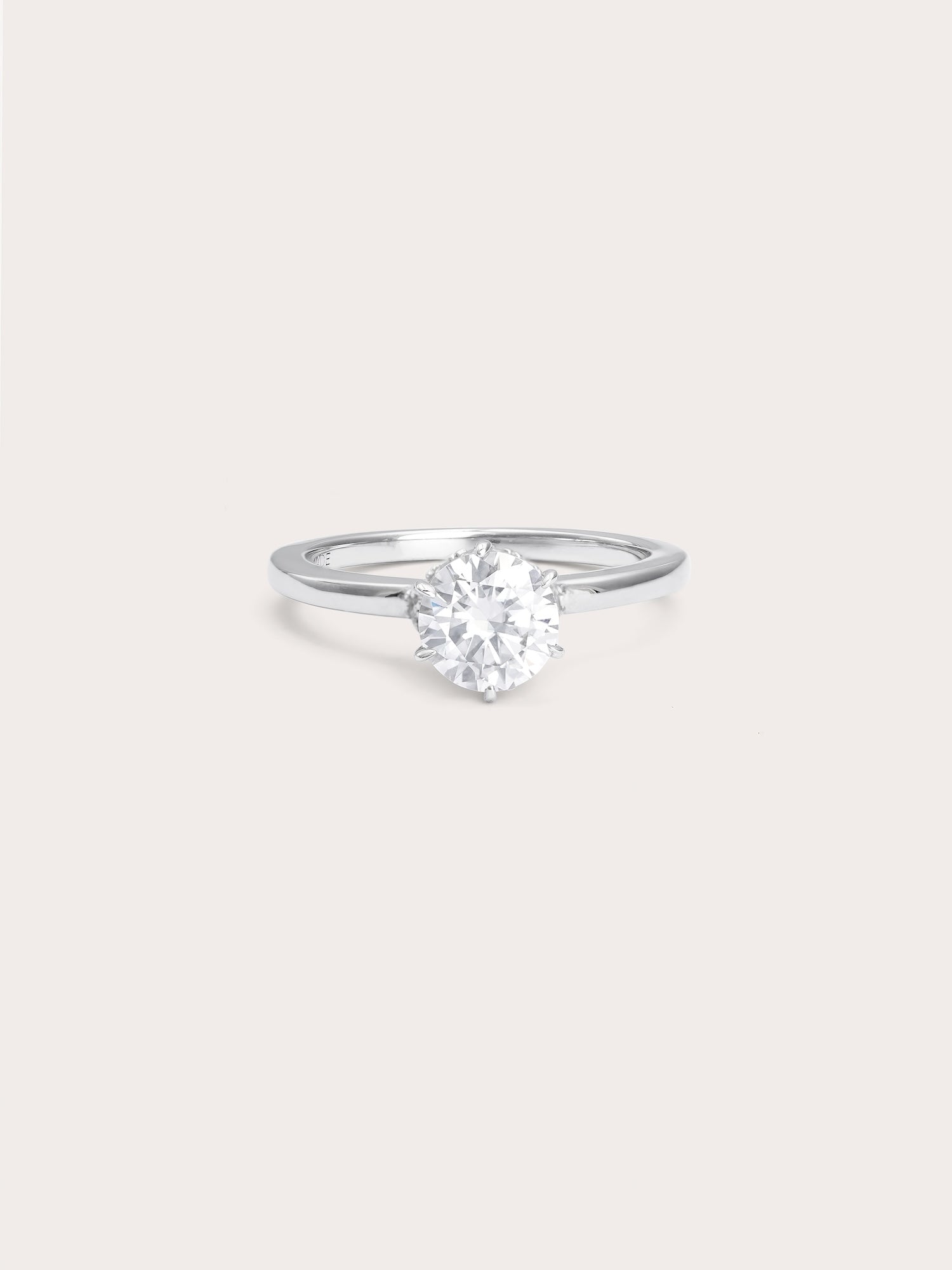 Solitaire Moissanite Arch Ring S925 Silver Rhodium (1) – Mondays Made Flower & Birthstone Jewelry Singapore