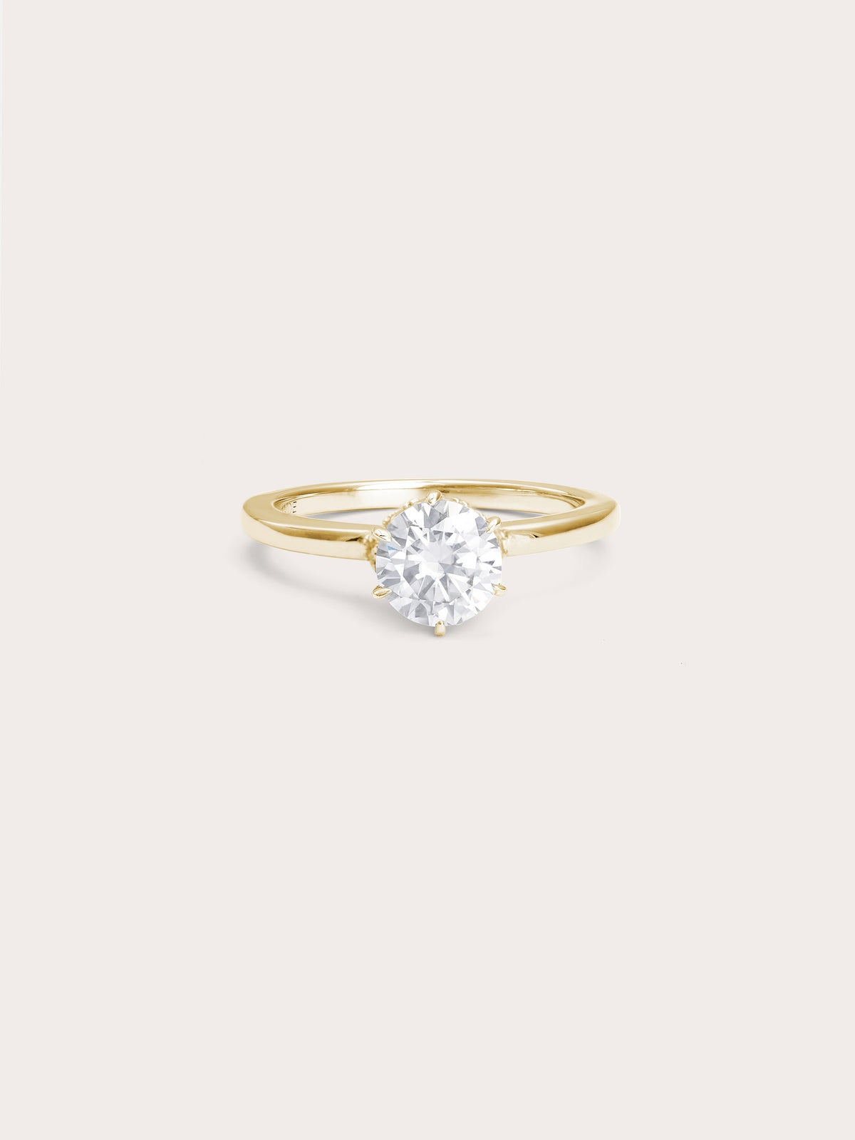 Solitaire Moissanite Arch Ring 18K Gold (1) – Mondays Made Flower & Birthstone Jewelry Singapore