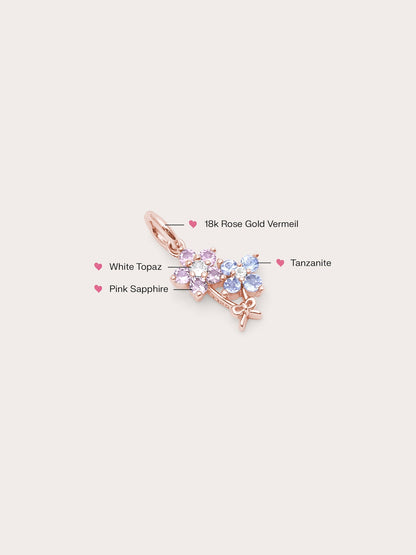 Spring Blossom Bouquet Charm 18K Rose Gold (4) – Mondays Made Flower & Birthstone Jewelry Singapore