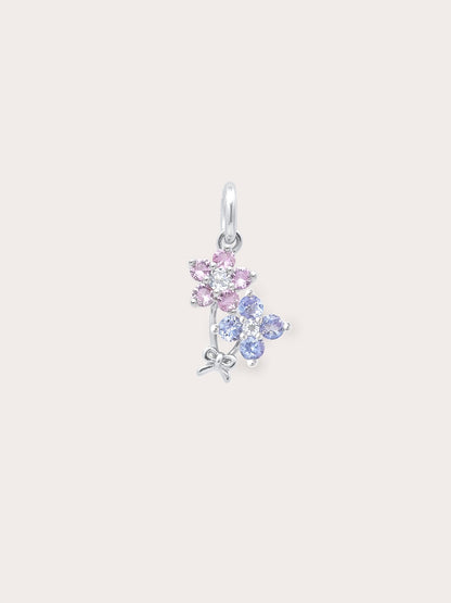 Spring Blossom Bouquet Charm S925 Silver Rhodium (1) – Mondays Made Flower & Birthstone Jewelry Singapore