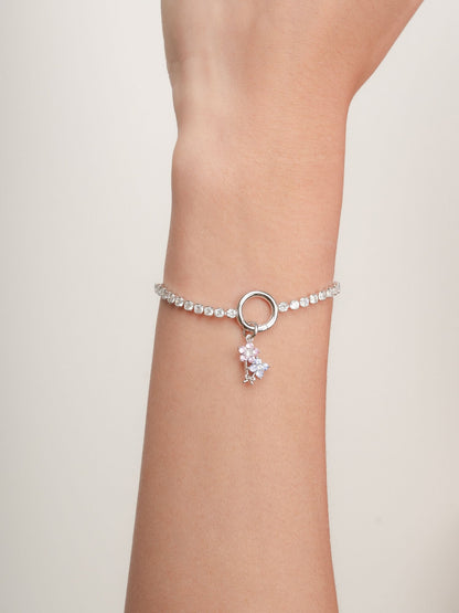Spring Blossom Bouquet Charm S925 Silver Rhodium (4) – Mondays Made Flower & Birthstone Jewelry Singapore