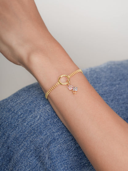 Spring Blossom Bouquet Charm 18K Gold (2) – Mondays Made Flower & Birthstone Jewelry Singapore