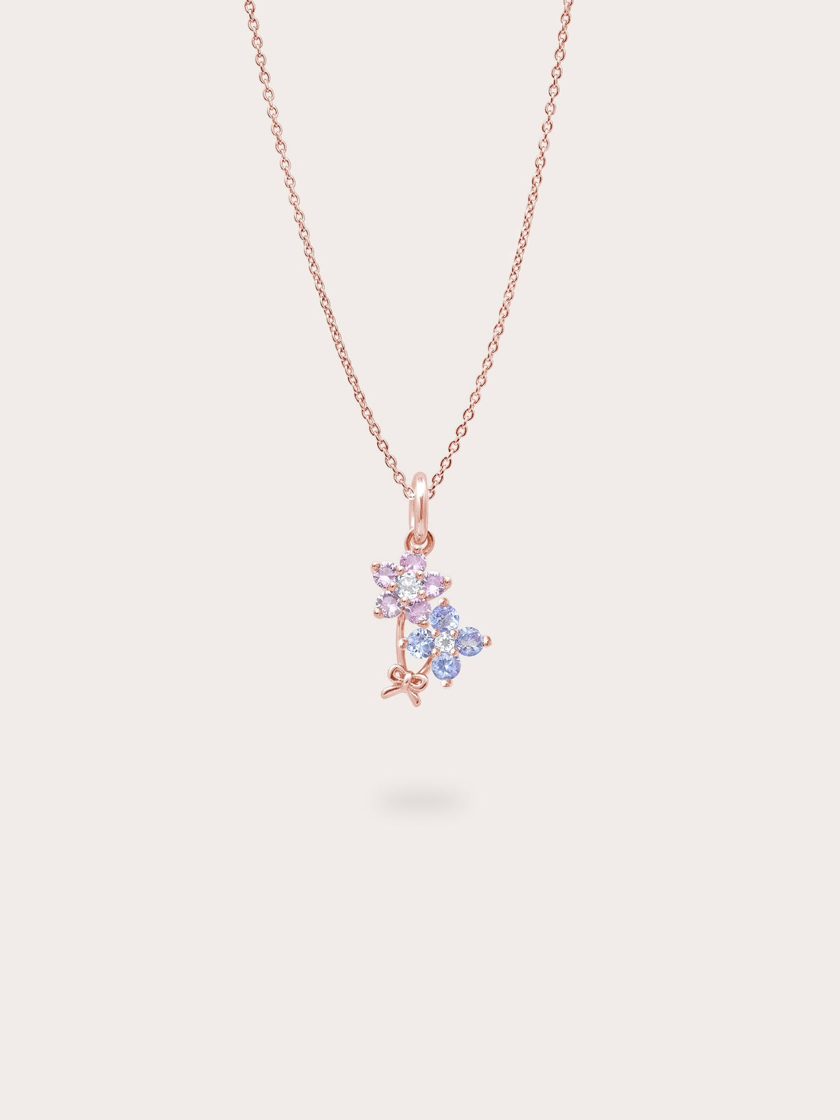 Spring Blossom Bouquet Necklace 18K Rose Gold (1) – Mondays Made Flower & Birthstone Jewelry Singapore