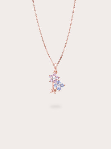Spring Blossom Bouquet Necklace 18K Rose Gold (1) – Mondays Made Flower & Birthstone Jewelry Singapore