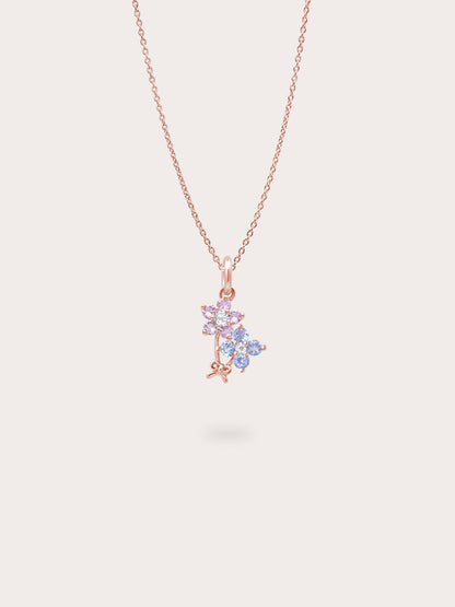 Spring Blossom Bouquet Necklace 18K Rose Gold (1) – Mondays Made Flower & Birthstone Jewelry Singapore