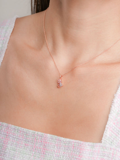 Spring Blossom Bouquet Necklace 18K Rose Gold (2) – Mondays Made Flower & Birthstone Jewelry Singapore