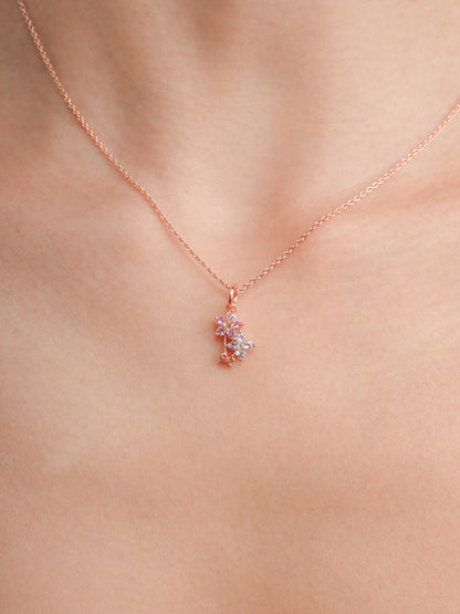 Spring Blossom Bouquet Necklace 18K Rose Gold (3) – Mondays Made Flower & Birthstone Jewelry Singapore