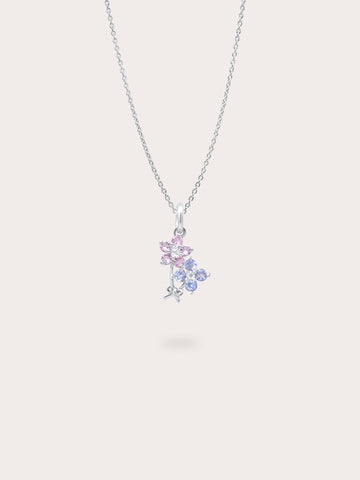 Spring Blossom Bouquet Necklace S925 Silver Rhodium (1) – Mondays Made Flower & Birthstone Jewelry Singapore