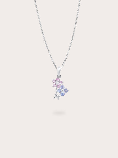 Spring Blossom Bouquet Necklace S925 Silver Rhodium (1) – Mondays Made Flower & Birthstone Jewelry Singapore