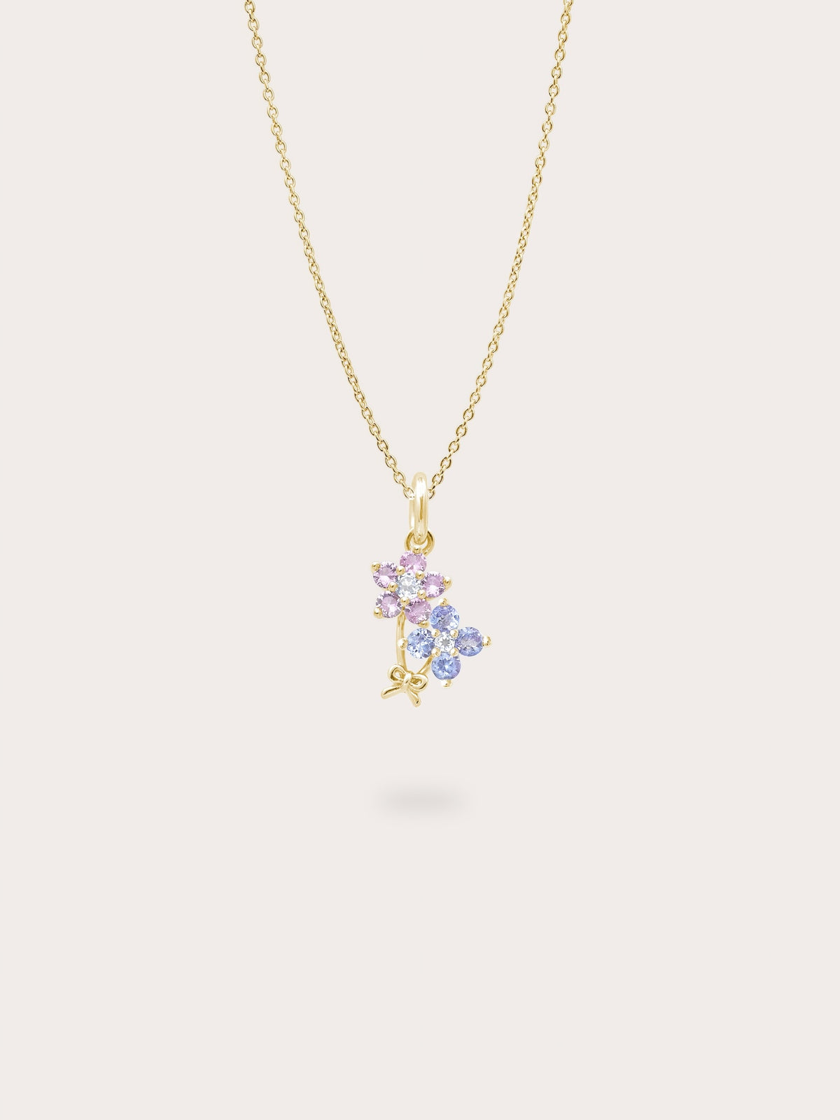 Spring Blossom Bouquet Necklace 18K Gold (1) – Mondays Made Flower & Birthstone Jewelry Singapore