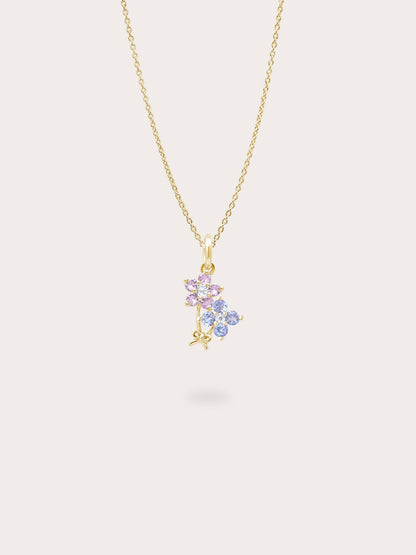 Spring Blossom Bouquet Necklace 18K Gold (1) – Mondays Made Flower & Birthstone Jewelry Singapore