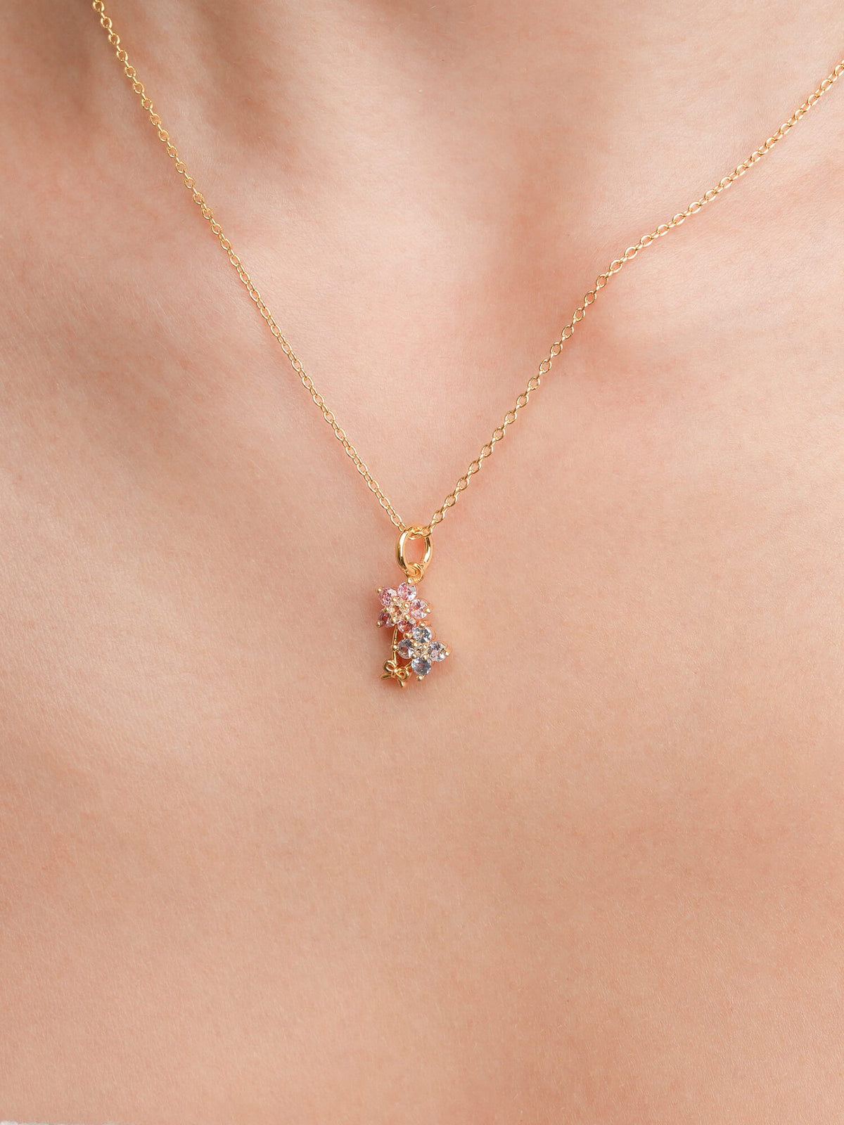 Spring Blossom Bouquet Necklace 18K Gold (3) – Mondays Made Flower & Birthstone Jewelry Singapore