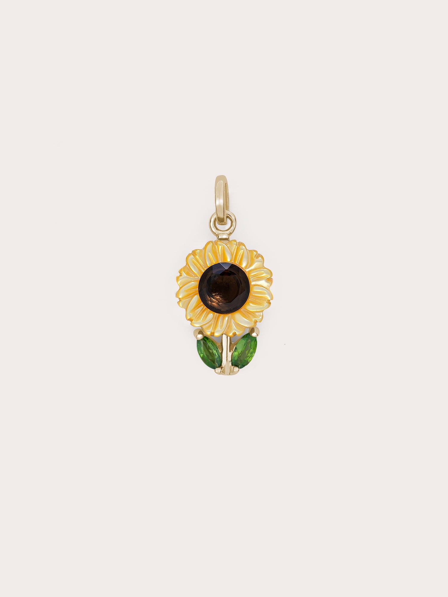 Carved Sunflower Charm in 18k Gold Vermeil from Mondays Made