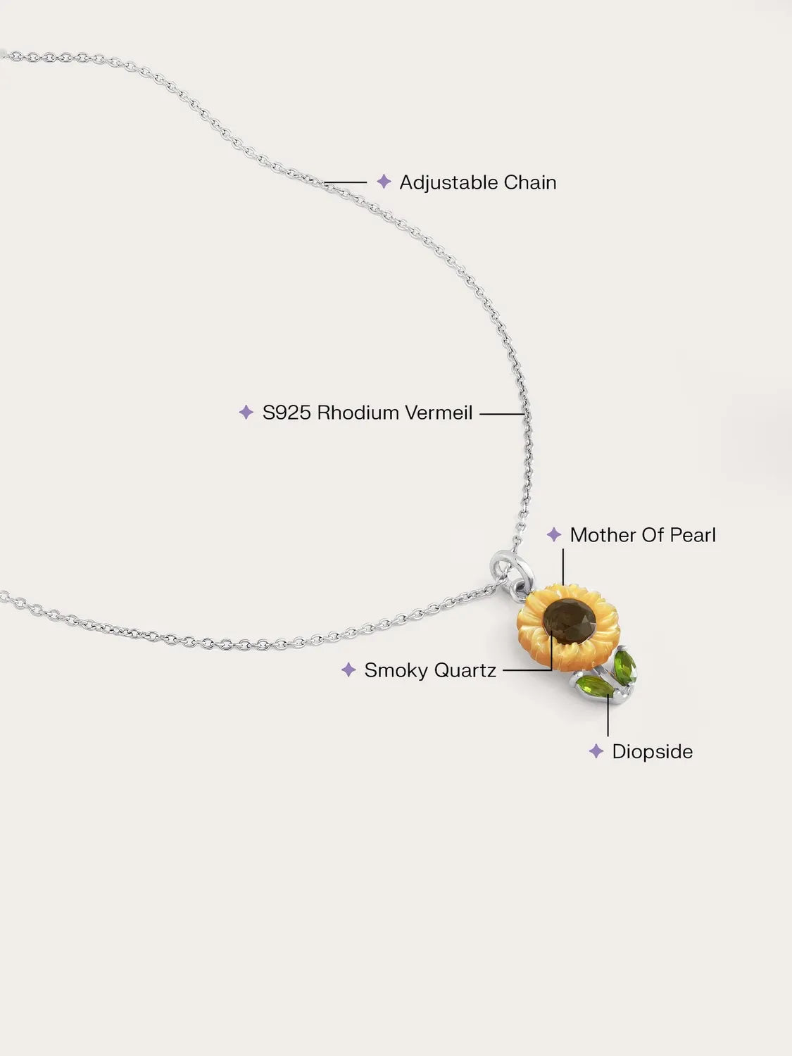 Carved Sunflower Necklace