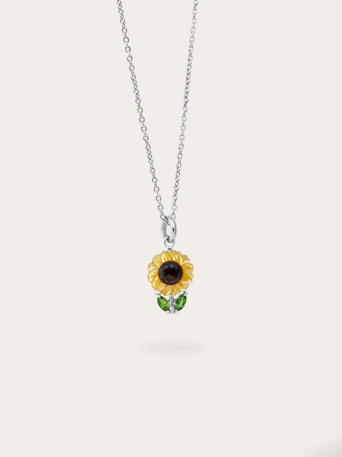 Carved Sunflower Necklace